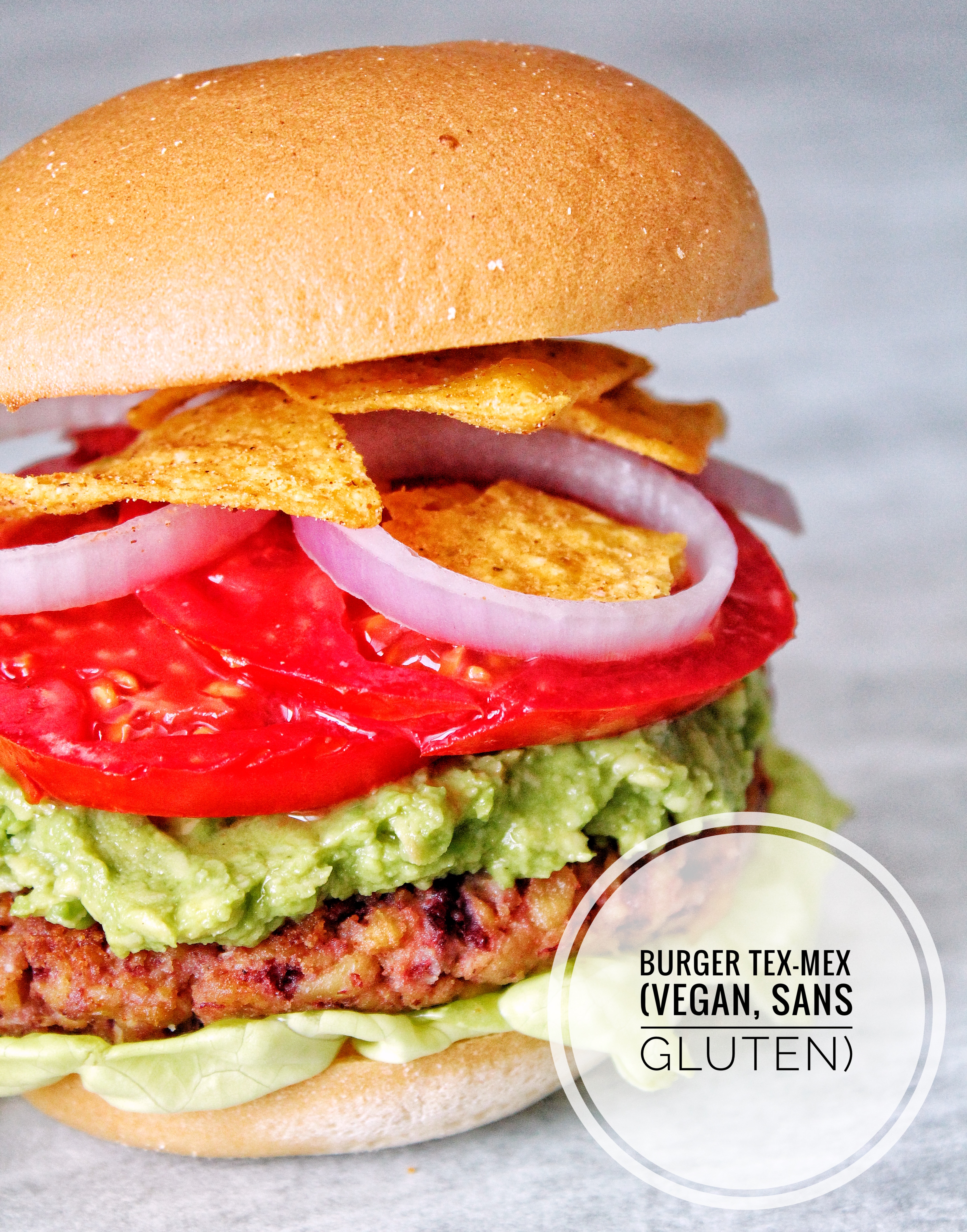 Burger steaks haricots rouges protéines soja texturées guacamole vegan sans gluten sans lactose végétarien